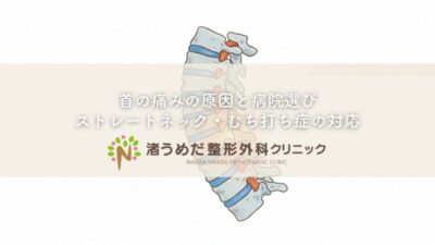 首の痛みの原因と病院選び〜ストレートネック・むち打ち症の対応のアイキャッチ画像